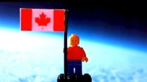 Lego man with Canadian flag